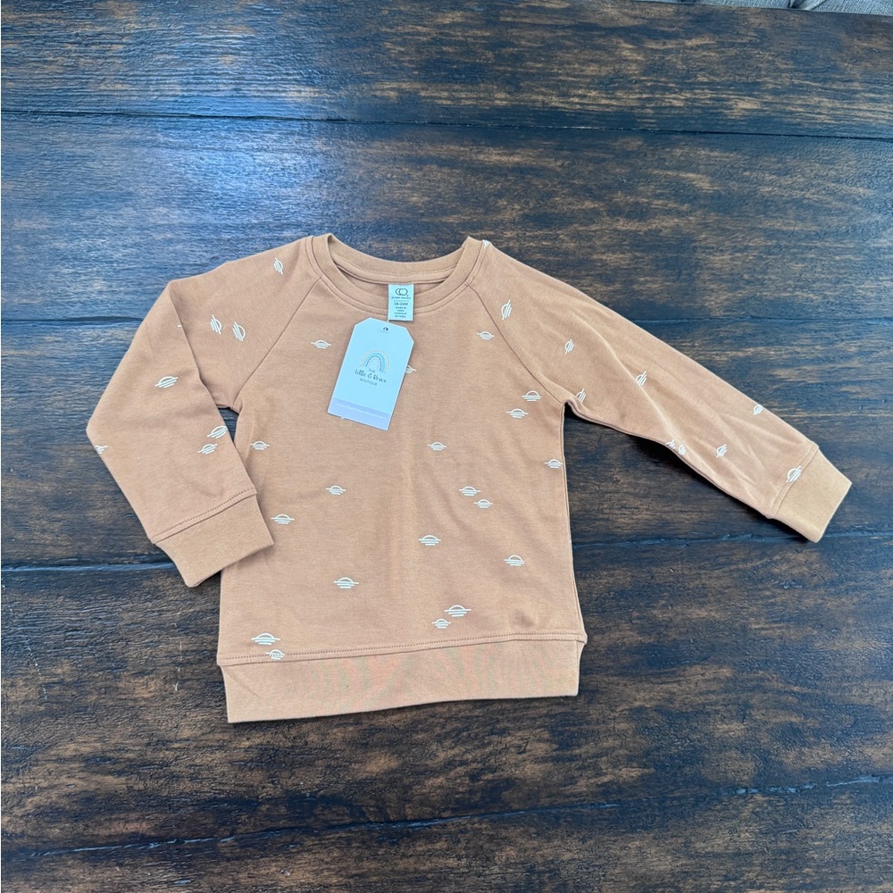 Toddlers Long Sleeved Cotton T-shirt with Sunset Pattern